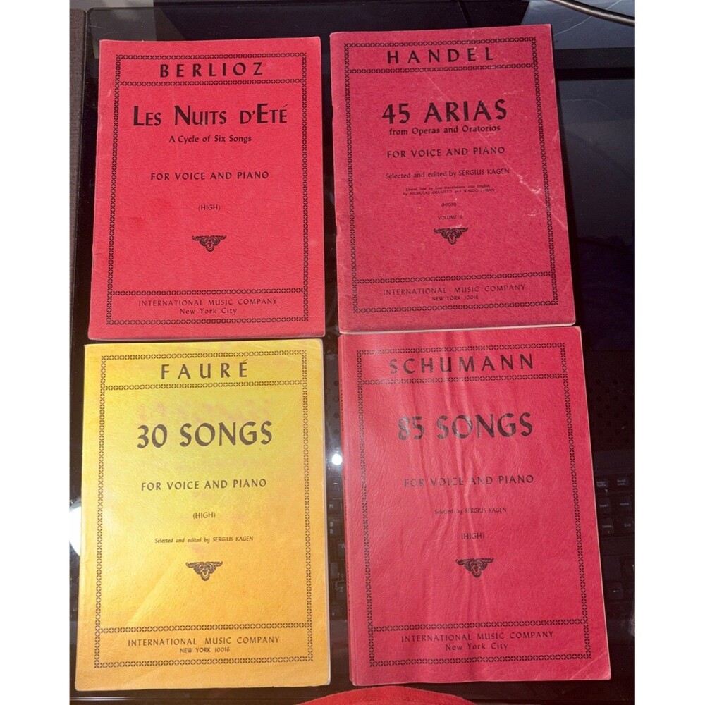 4 pc Lot Classical Vocal Sheet Music Book International Music Company High Voice